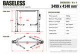 Pro Series baseless 4 tonne 2-post vehicle lift