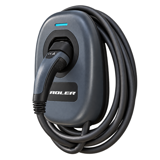 Wall-mounted tethered EV car charger