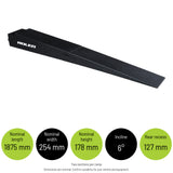 TOR3 - 178mm Two Piece Tow Ramps — Nominal length: 1875 mm; Nominal width: 254 mm; Nominal height: 178 mm; Incline: 6°; Rear recess: 127 mm. Two sections per ramp Dimensions are nominal. Confirm suitability for your vehicle and equipment.