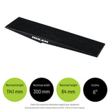 TOR6 - Ramp Approach Extensions — Nominal length: 1141 mm; Nominal width: 300 mm; Nominal height: 64 mm; Incline: 6°. Check the connection dimensions against your equipment. Nominal dimensions shown; drawing dimensions differ. Confirm fit before ordering.